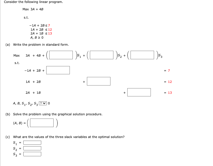 Consider the following linear program. ﻿Max 3A+4B | Chegg.com