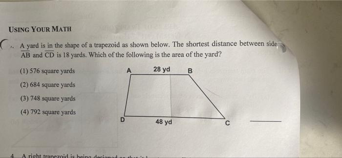 Solved USING YOUR MATH CA yard is in the shape of a | Chegg.com