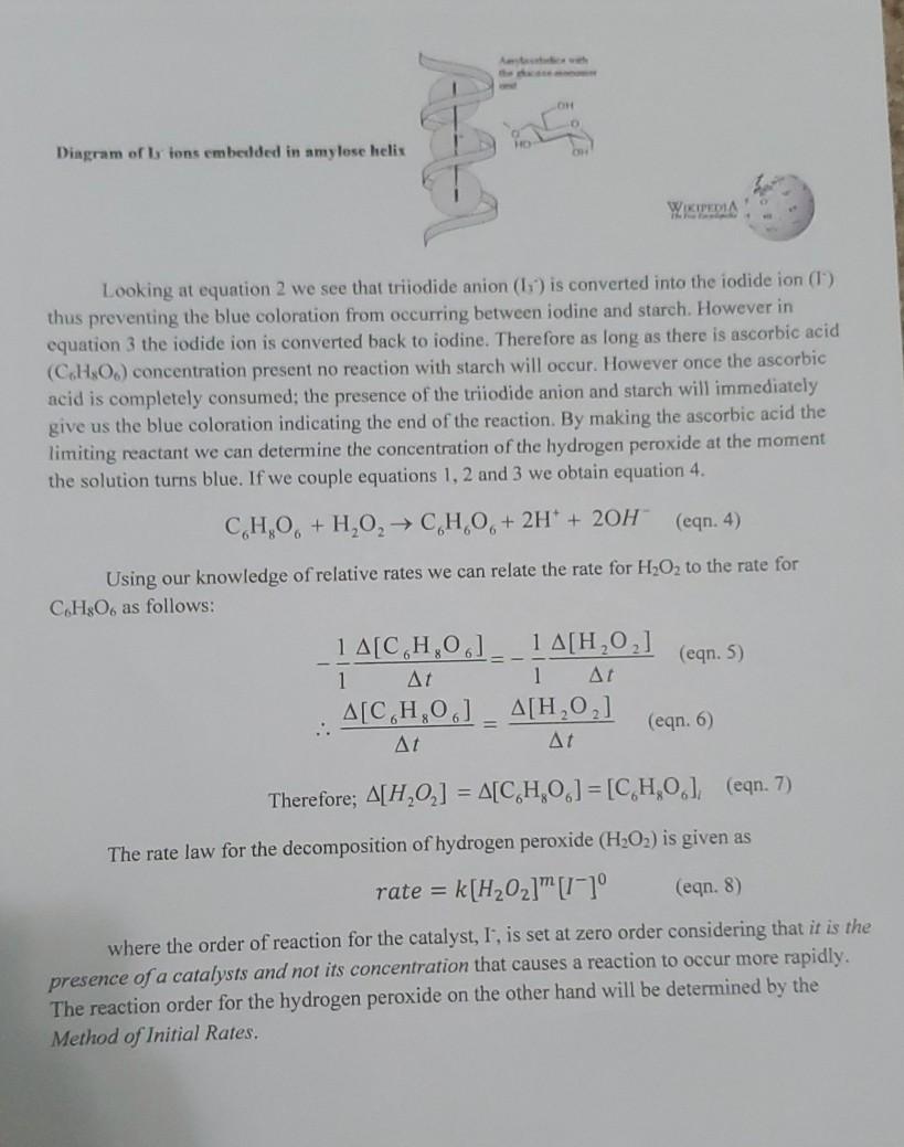 Solved Chem 1112 Home Lab The Vitamin C Clock Reaction