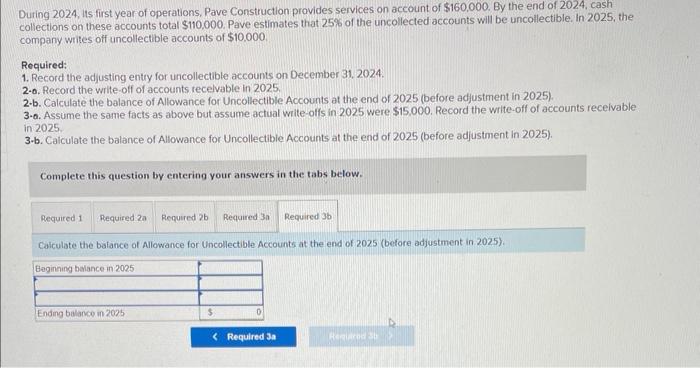 Solved 3b calculate the balance of allowance for | Chegg.com