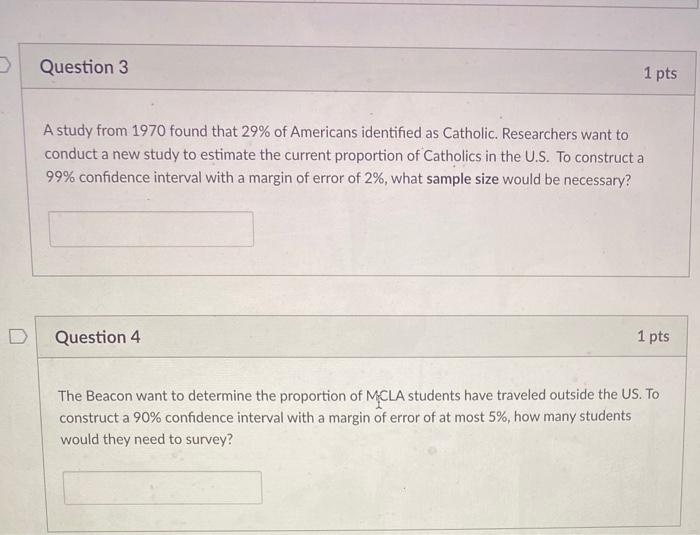 Solved Question 3 1 pts A study from 1970 found that 29% of | Chegg.com