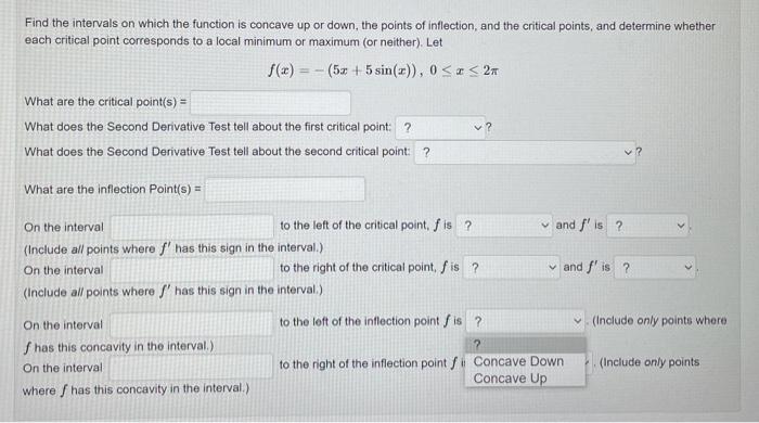 Solved Find the intervals on which the function is concave | Chegg.com