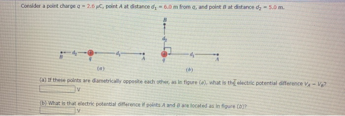 Solved Consider a point charge q - 2.6 C, point A at | Chegg.com