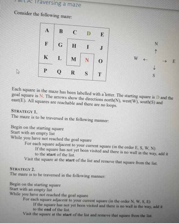 Solved Traversing a maze Consider the following maze: A B C | Chegg.com