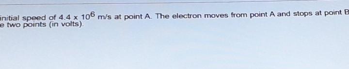 Solved An electron has an initial speed of 4.4 x 106 m/s at | Chegg.com
