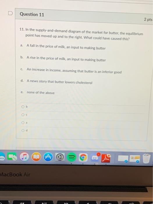 Solved D Question 11 2 pts 11. In the supply-and-demand | Chegg.com