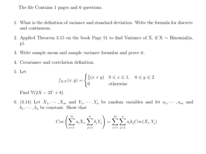 Solved The file Contains 1 pages and 6 questions. 1. What is | Chegg.com