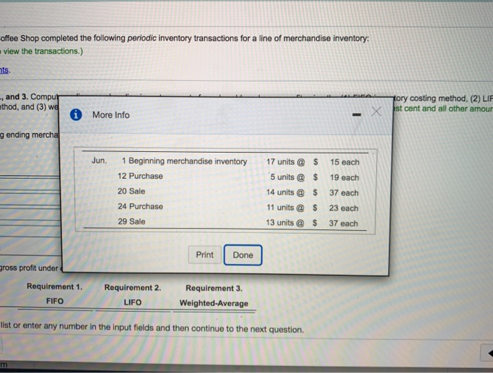 Solved Assume that Jump Coffee Shop completed the following