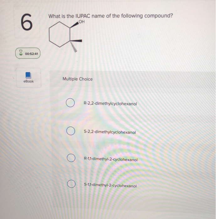 8 give the iupac name for the following compound