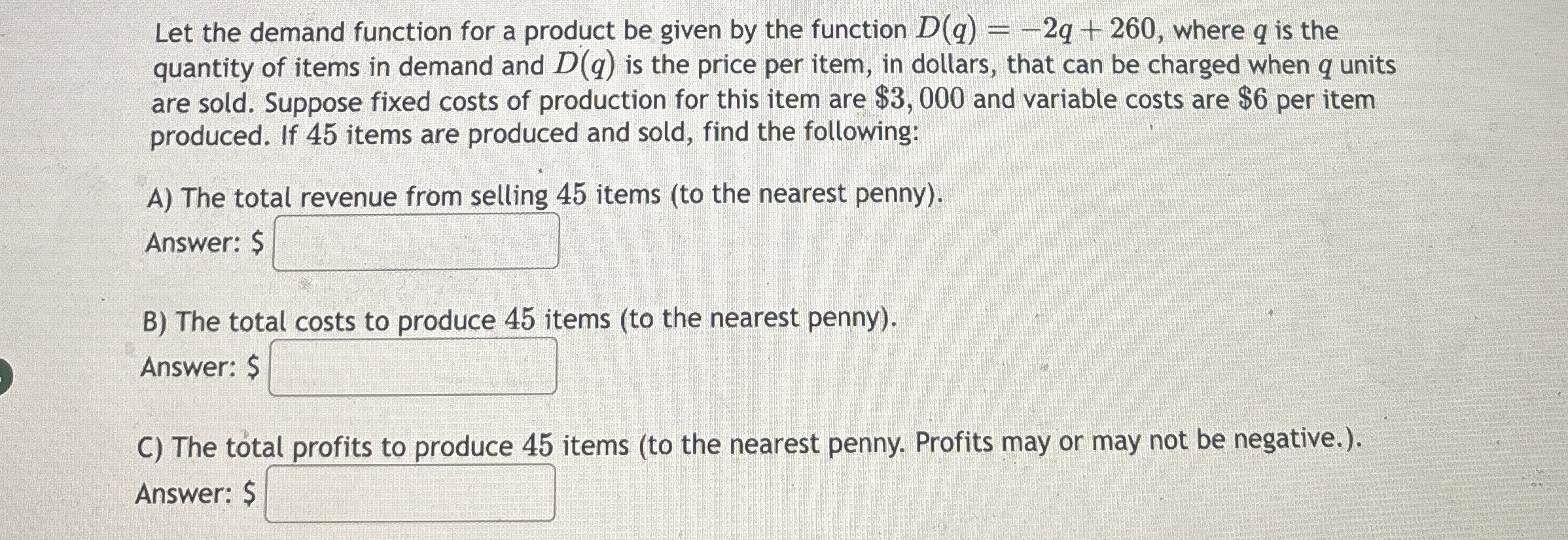 Solved Let the demand function for a product be given by the | Chegg.com