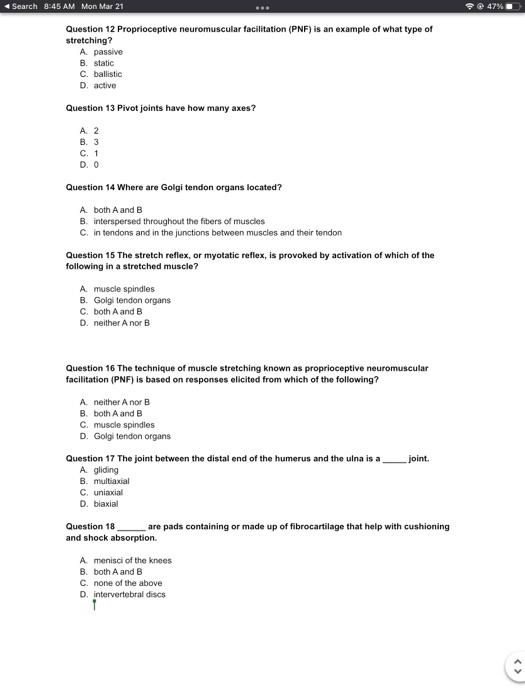 Solved 47% Search 8:45 AM Mon Mar 21 Question 12 | Chegg.com