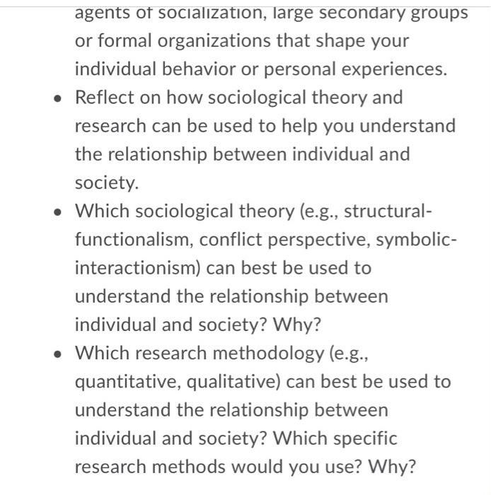 Reflect on the significance of sociology in your chegg