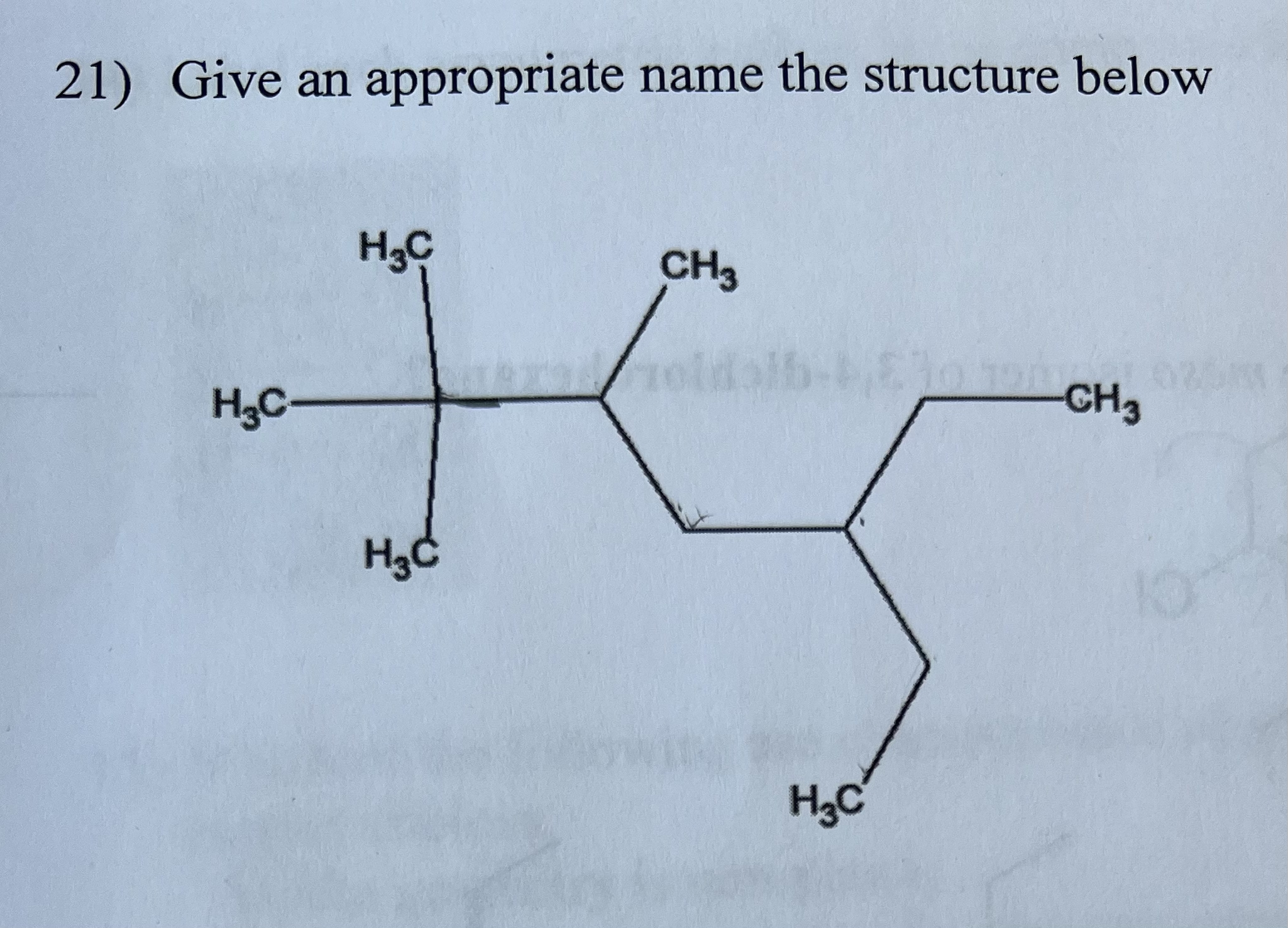 Solved Give an appropriate name the structure below | Chegg.com
