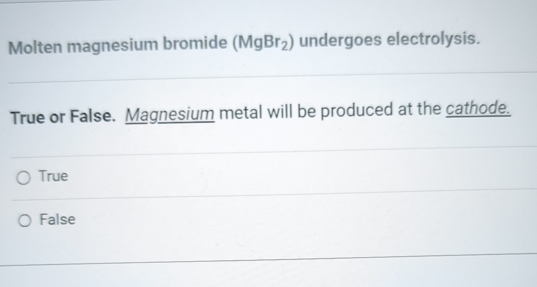 Solved Molten magnesium bromide (MgBr2) ﻿undergoes
