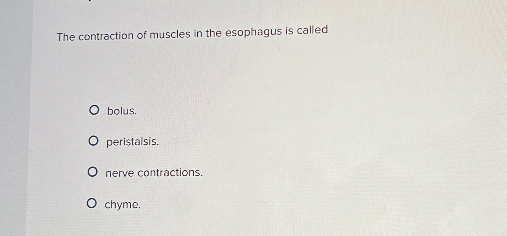 the contraction of muscles in the esophagus is called quizlet