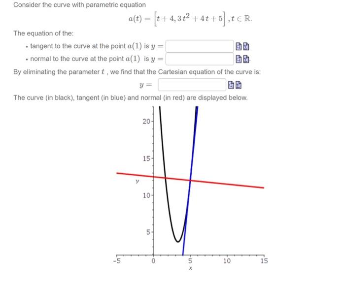 Solved Consider the curve with parametric equation | Chegg.com