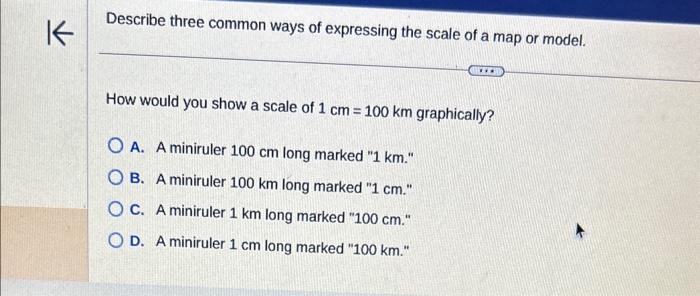Solved Describe three common ways of expressing the scale of | Chegg.com