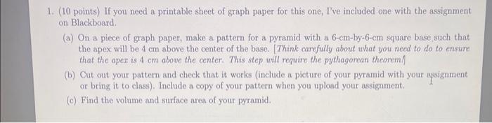 Solved 1. (10 points) If you need a printable sheet of graph | Chegg.com