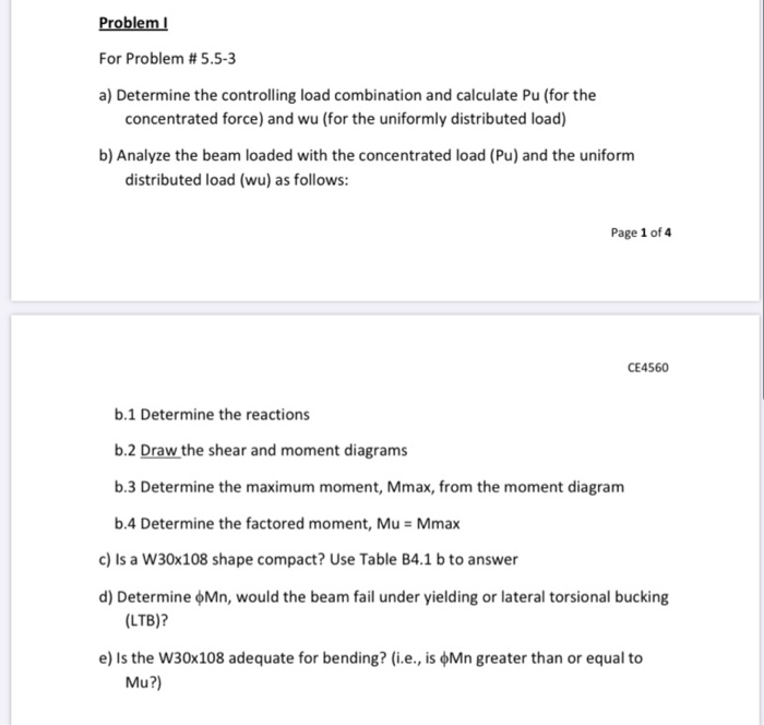Solved Problem! For Problem #5.5-3 a) Determine the | Chegg.com