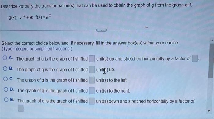 Solved Describe verbally the transformation(s) that can be | Chegg.com