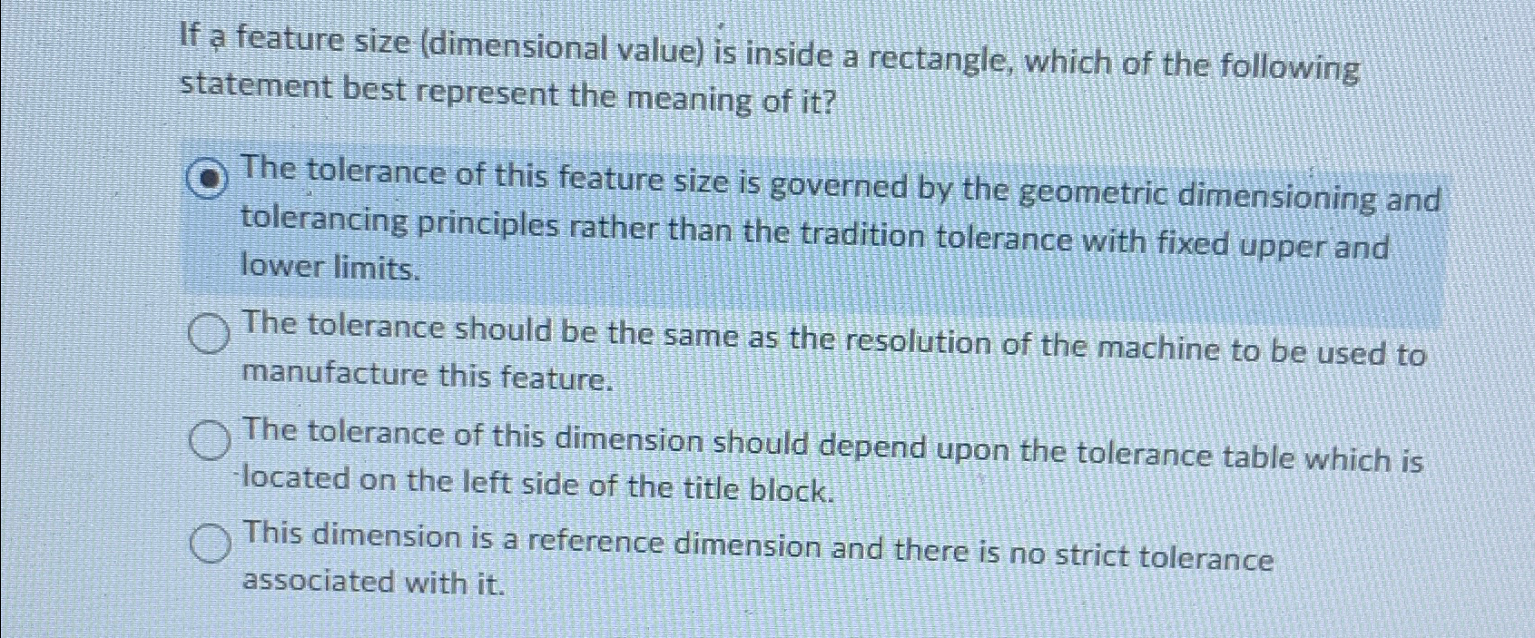 Solved If a feature size (dimensional value) ﻿is inside a | Chegg.com