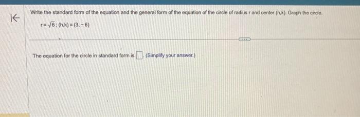 Solved Write the standard form of the equation and the | Chegg.com