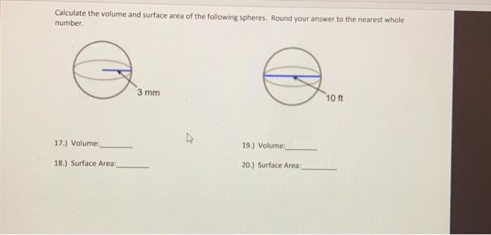 Solved Calculate the volume and surface area of the | Chegg.com