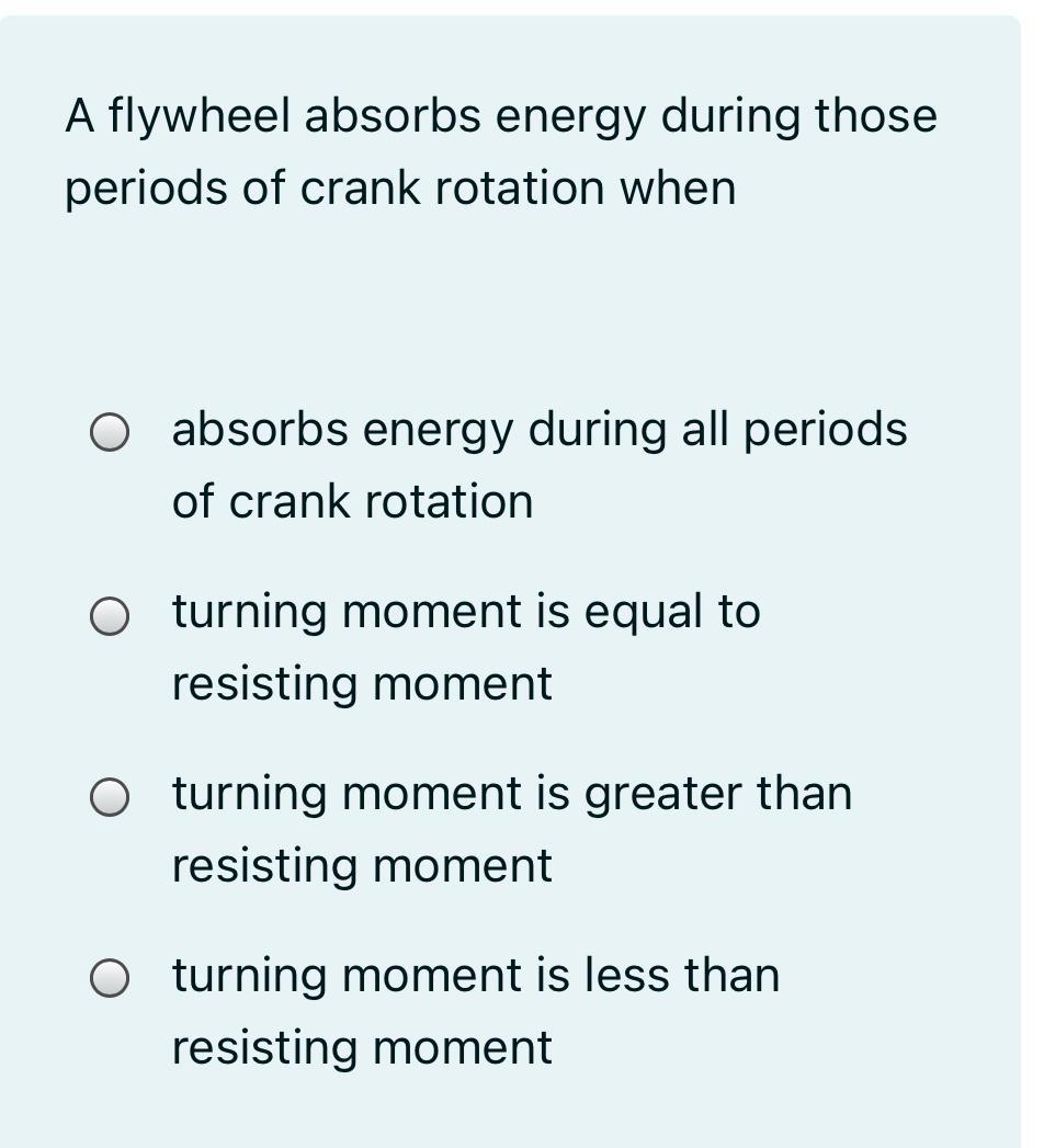 Solved A Flywheel Absorbs Energy During Those Periods Of Chegg Com