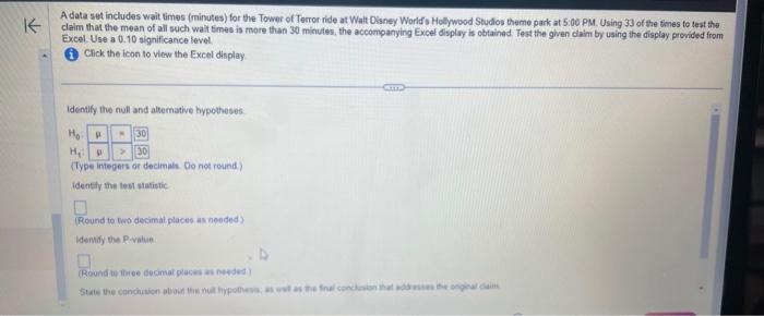 Solved A Data Set Includes Wait Times (minutes) For The | Chegg.com