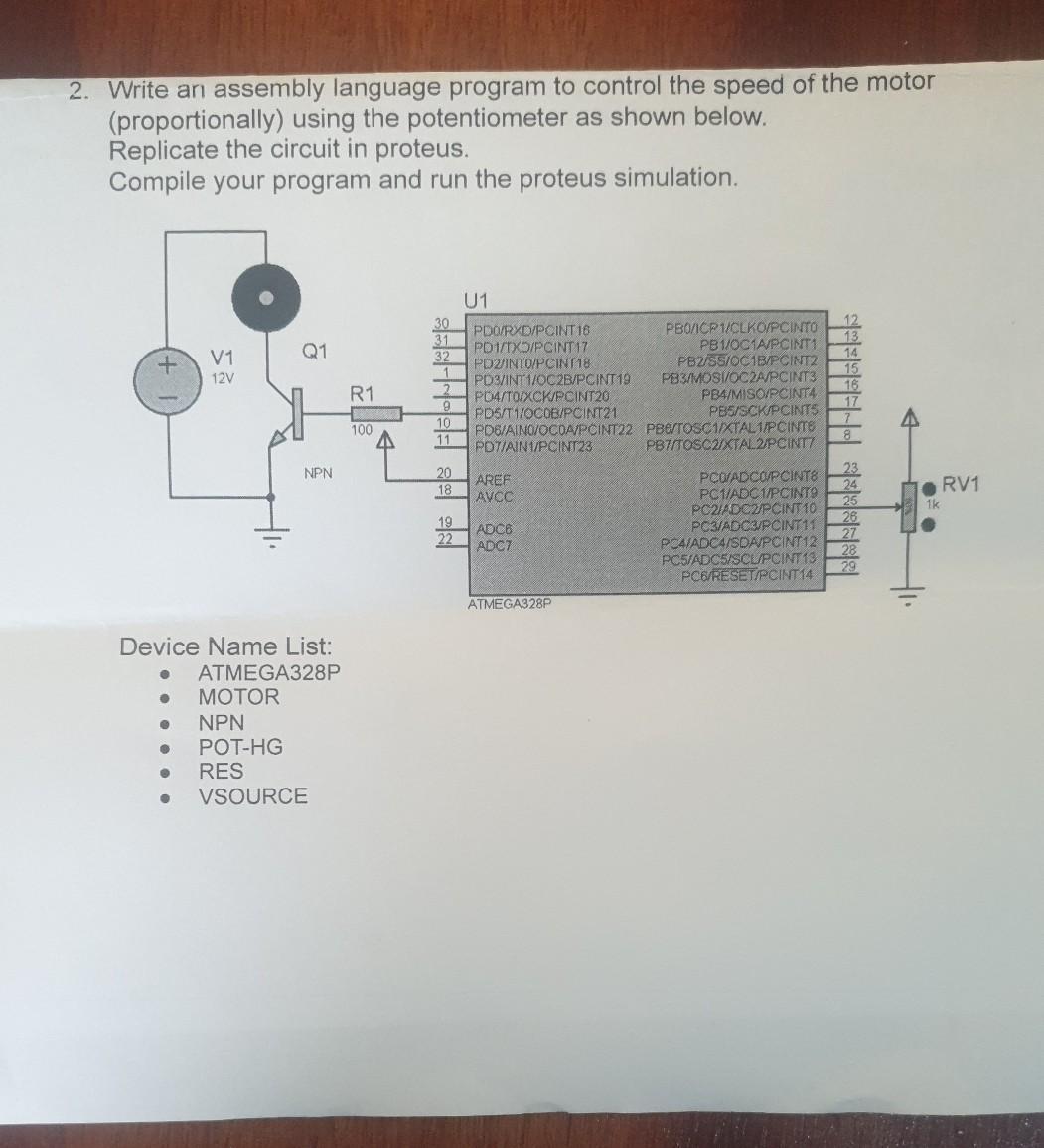 Solved 2. Write an assembly language program to control the | Chegg.com