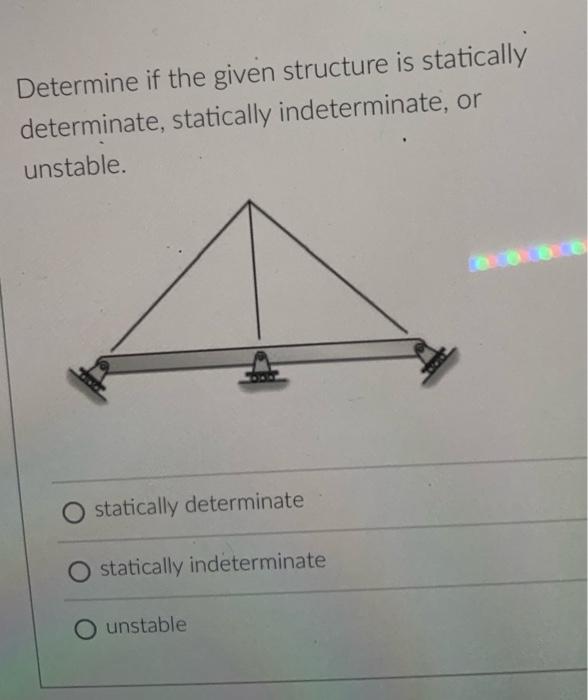 Solved Determine if the given structure is statically | Chegg.com