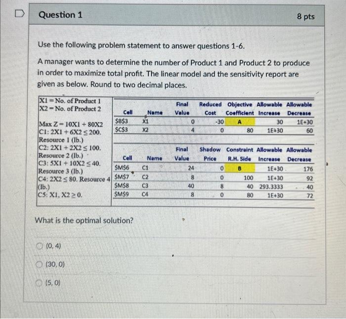 Solved Use the following problem statement to answer | Chegg.com