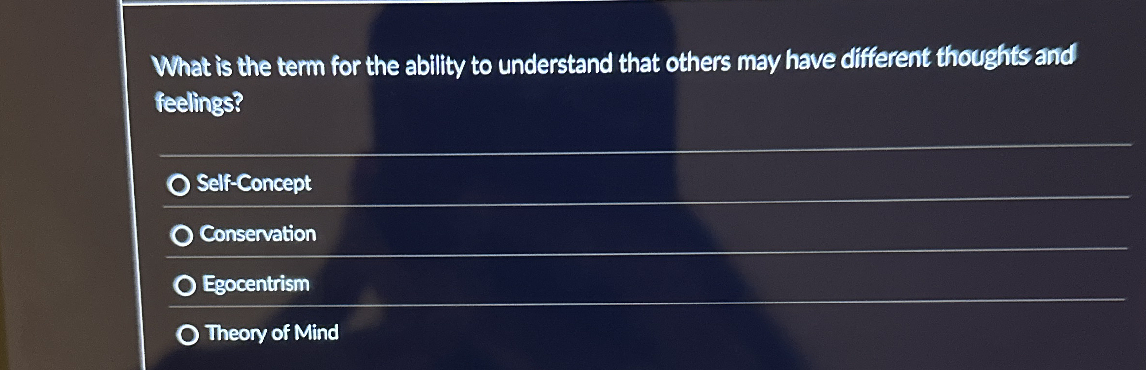 What is the term for the ability to understand that | Chegg.com