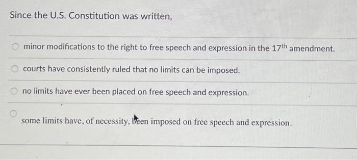 Since the U.S. Constitution was written, minor | Chegg.com