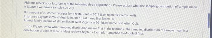 Solved Pick one (check your last name) of the following | Chegg.com