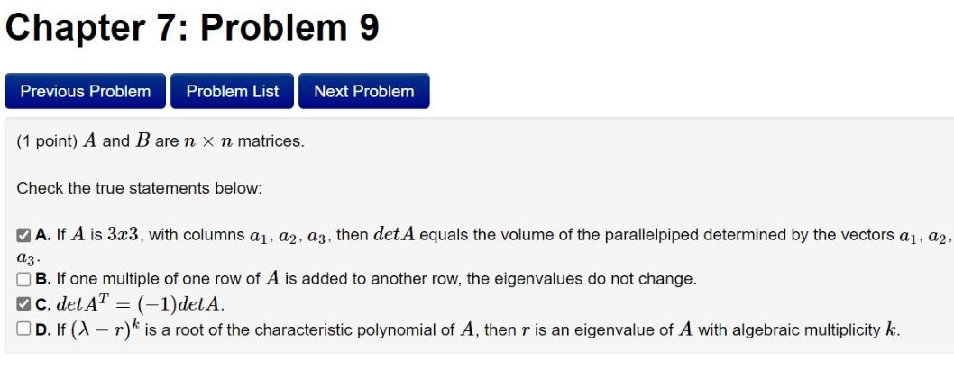 Solved Chapter 7: Problem 9 Previous Problem Problem List | Chegg.com