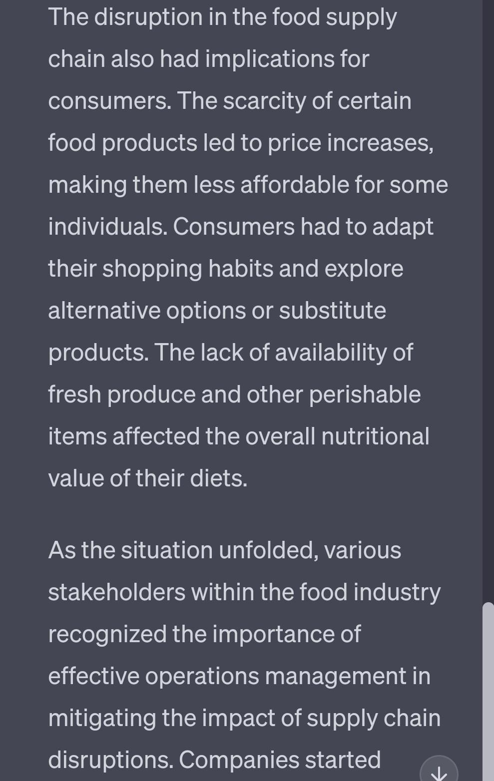 Solved Scenario: Supply Chain Disruption in the Food | Chegg.com