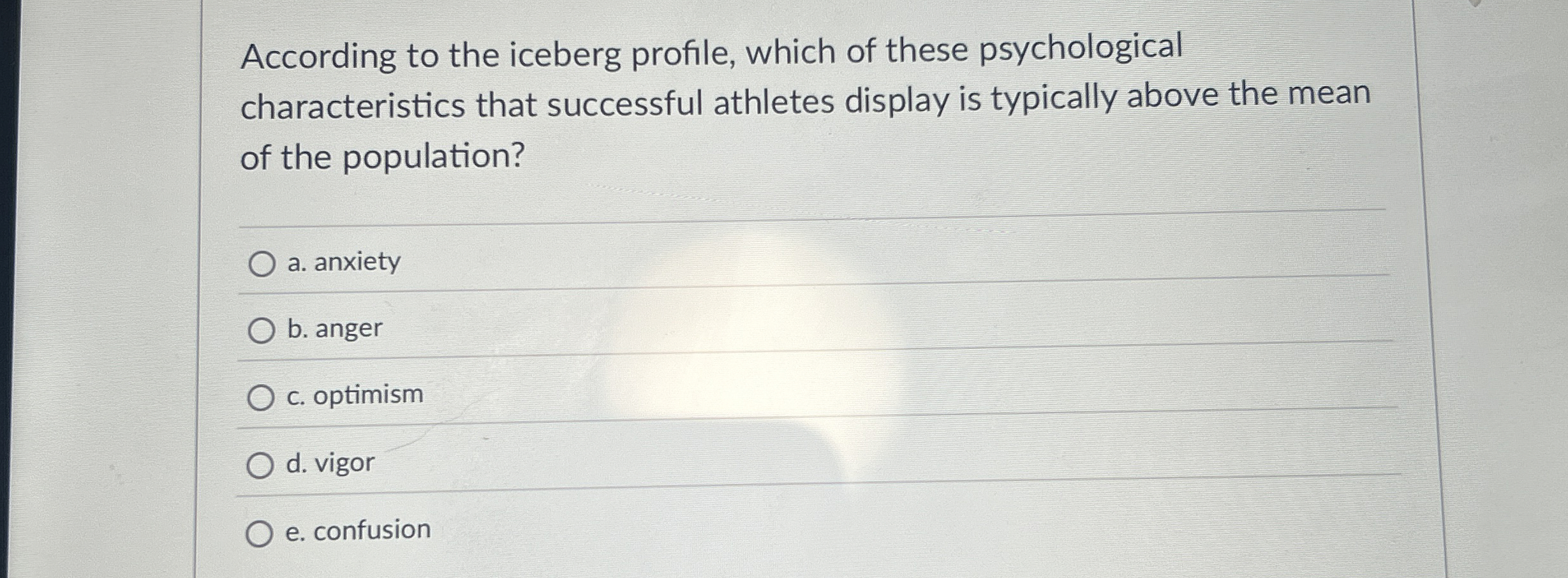 Solved According to the iceberg profile, which of these | Chegg.com
