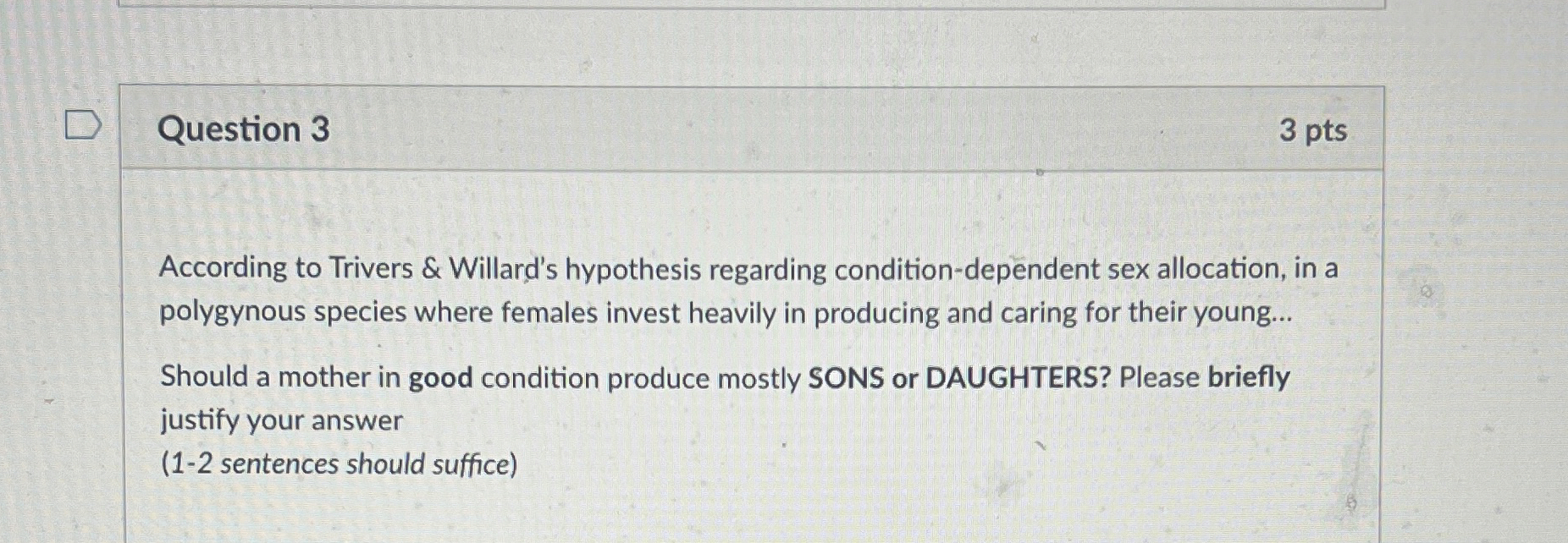 Solved Question 33 ﻿ptsAccording to Trivers Willard s Chegg com 