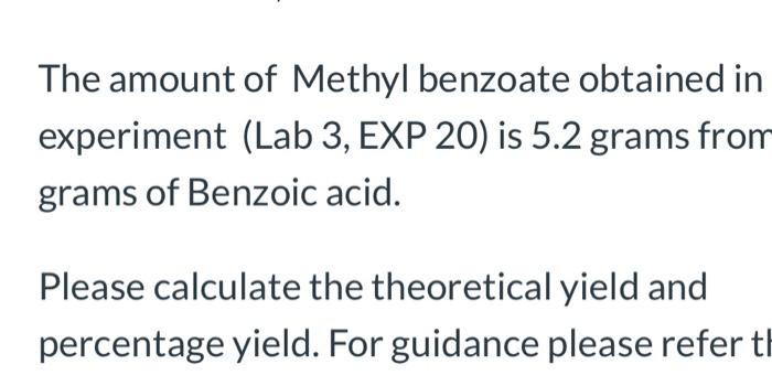 A scientist wishes to measure the concentration of methyl benzoate