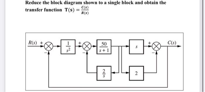 Solved Reduce the block diagram shown to a single block and | Chegg.com