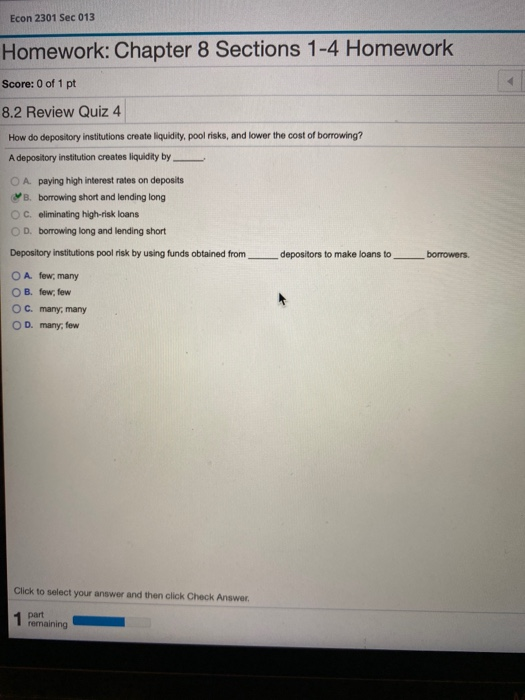 Solved Econ 2301 Sec 013 Homework: Chapter 8 Sections 1-4 | Chegg.com