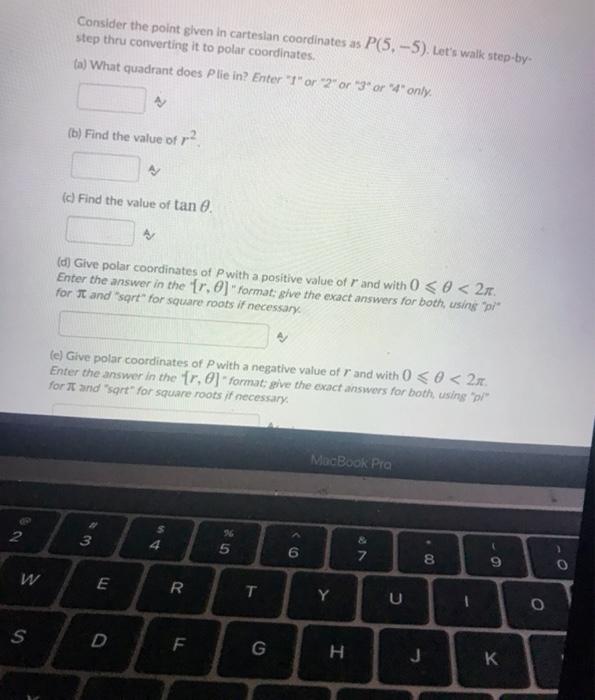 Solved Consider the point given in cartesian coordinates as | Chegg.com