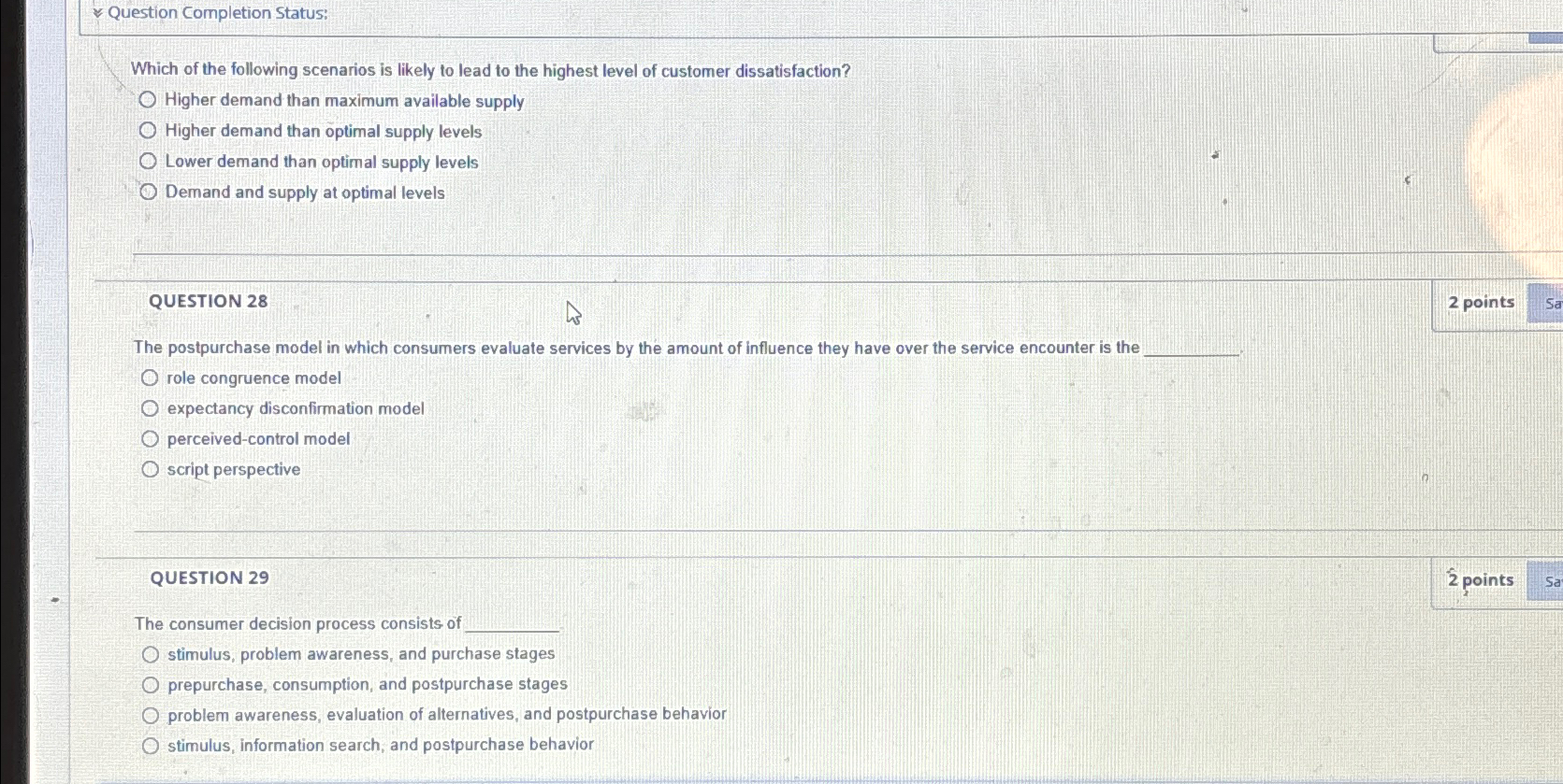 Solved Question Completion Status:Which of the following | Chegg.com
