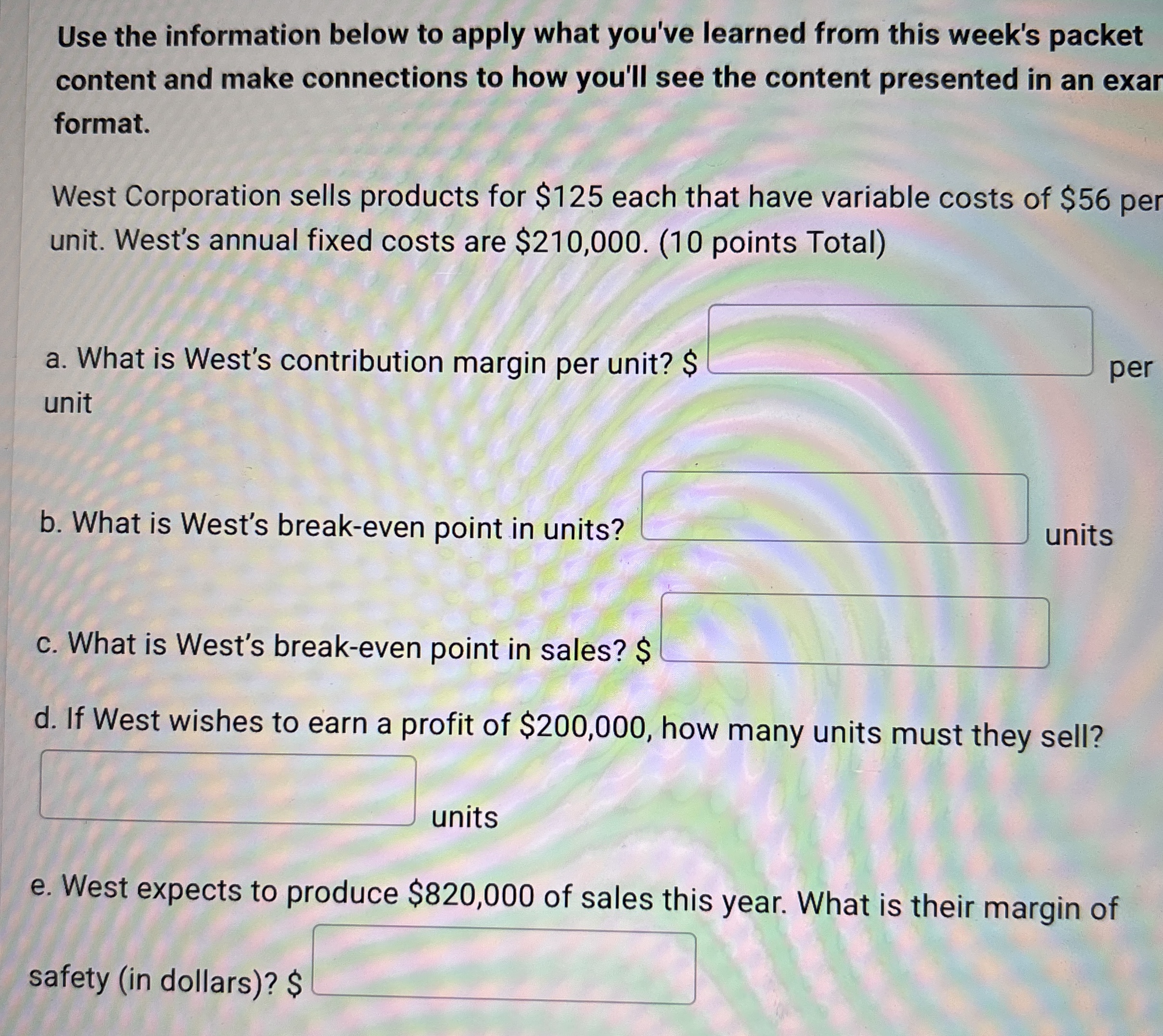 Solved Use the information below to apply what you've | Chegg.com