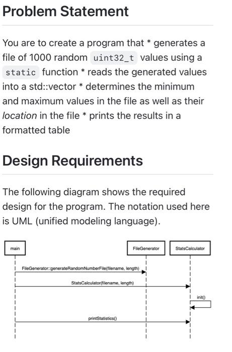 Solved Problem Statement You are to create a program that * | Chegg.com