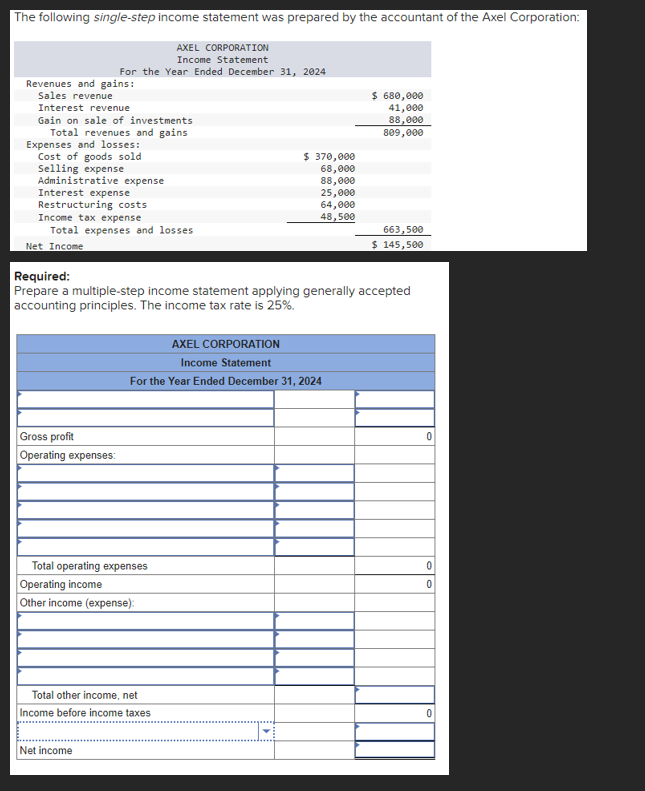 Solved The following singlestep statement was
