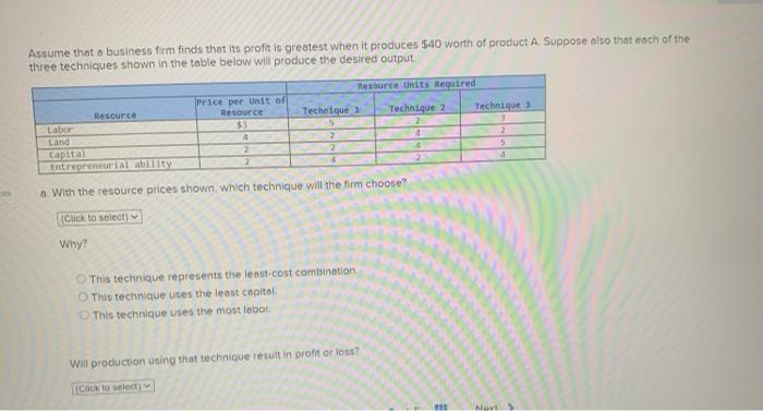 Solved Assume That A Business Firm Finds That Its Profit Is Chegg