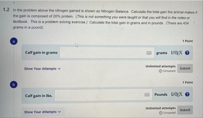 Solved In the problem above the nitrogen gained is shown as | Chegg.com