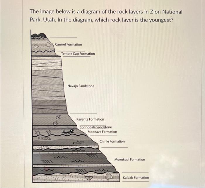 Solved The image below is a diagram of the rock layers in | Chegg.com